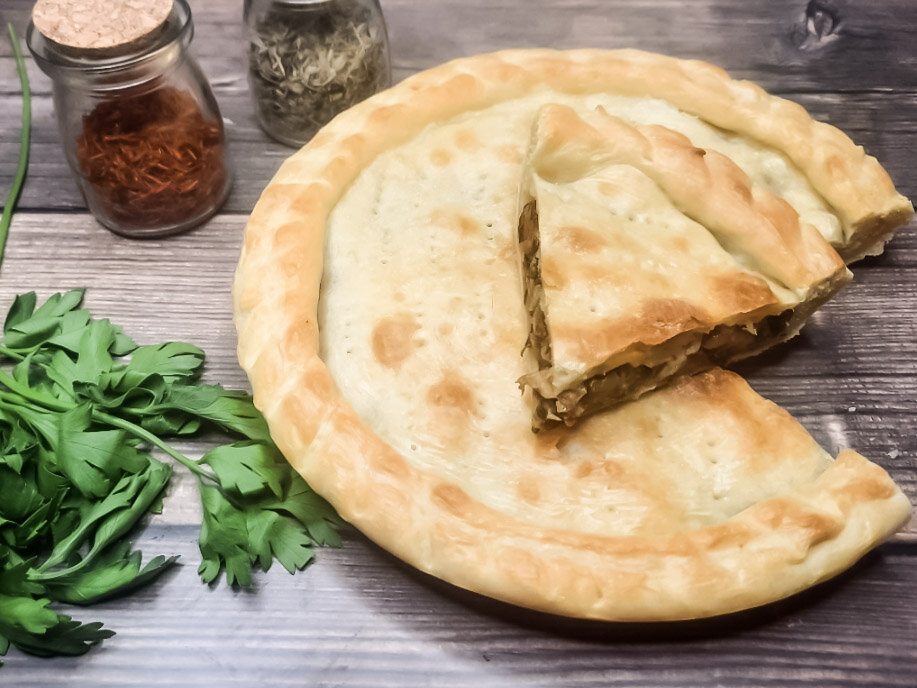 Пирог с лисичками 