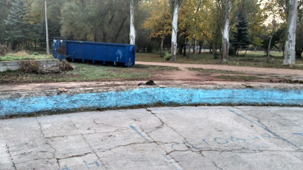 Вот оно то место, вот этот злополучное голубое препятствие.