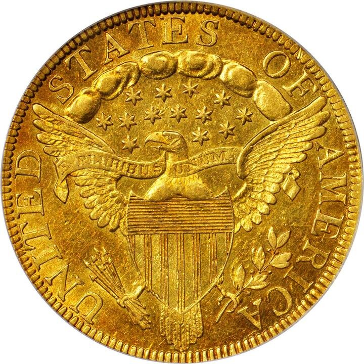 Монета 1798 г. («7 x 6 звезд с орлом») / Источник фото - auctions.stacksbowers.com