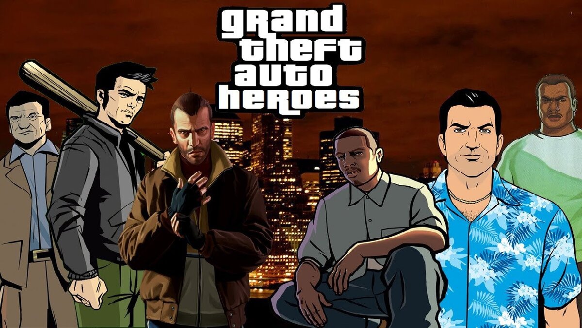 Gta версии. Grand Theft auto серия игр. Герои ГТА. Главные герои ГТА. Главные персонажи ГТА.