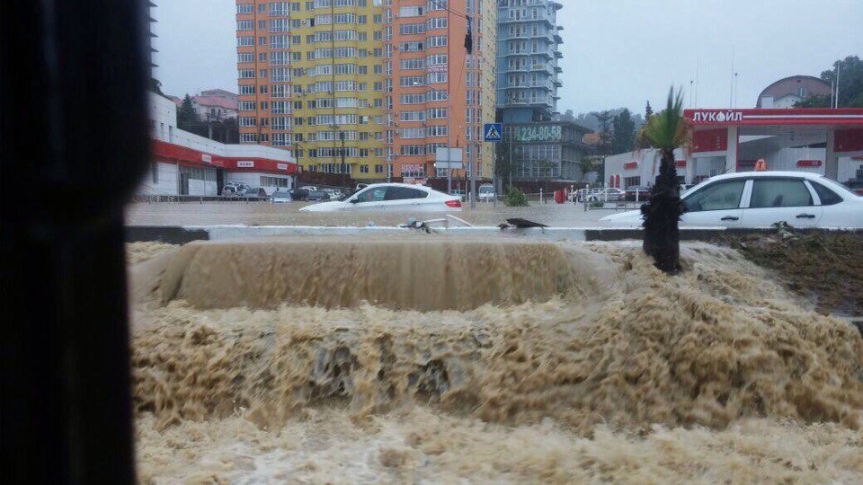 Наводнение в июле 2015г. Адлер, район Голубые Дали