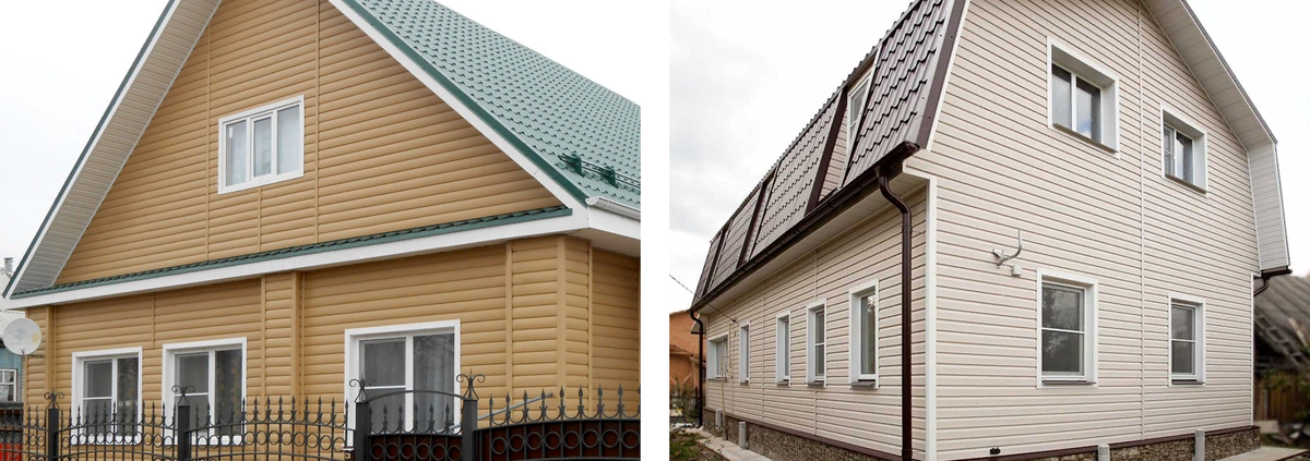 Варианты оформления частных домов виниловым сайдингом Grand Line
