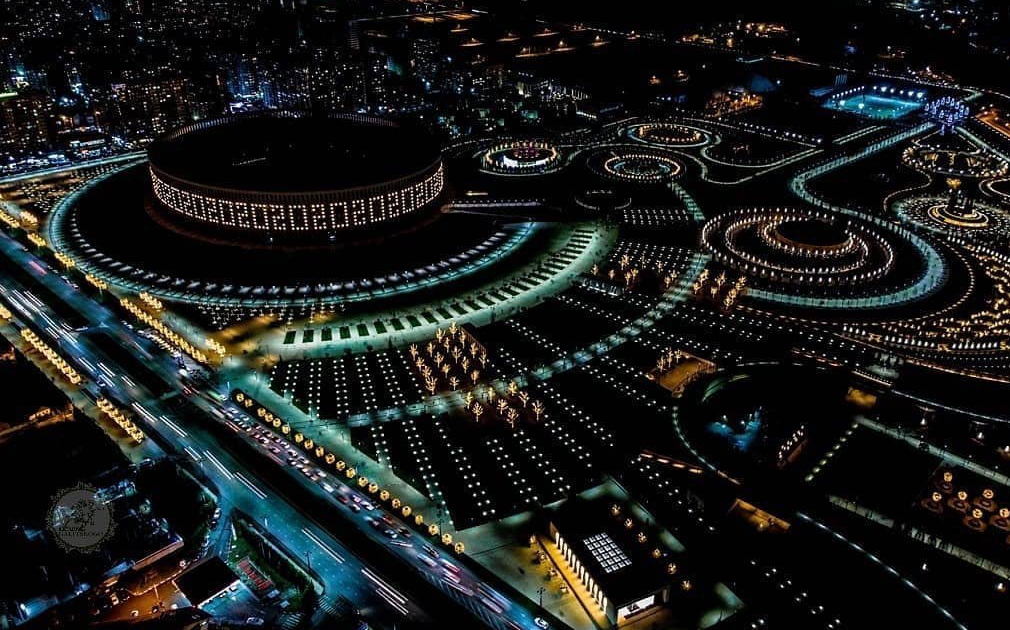 парк Краснодар,вид сверху ночью,фото из интернета