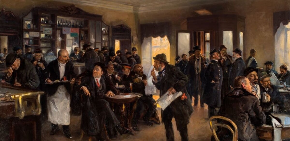 Владимир Егорьевич Маковский. "В ресторане" 1914 г.