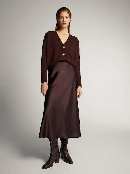 Massimo Dutti сатиновая юбка 5 490