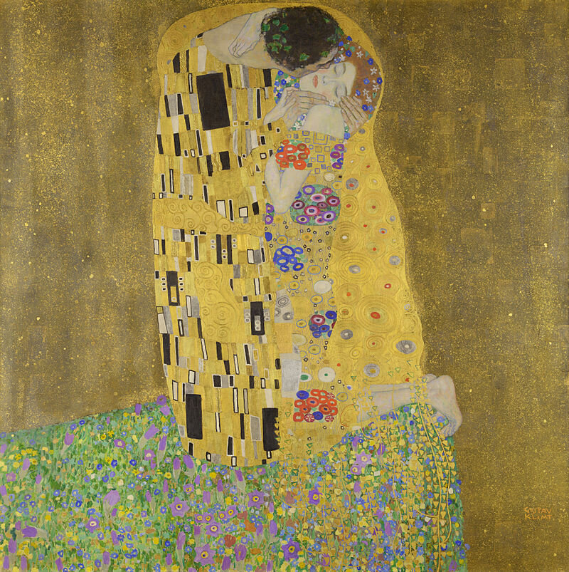 Густав Климт. "Поцелуй". 1907—1908