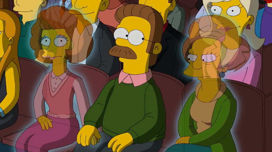 Нед Фландерс и духи его покойных жен: Мод и Эдны //Симпсоны (The Simpsons), s28e01 © 20th Century Fox Film Corporation