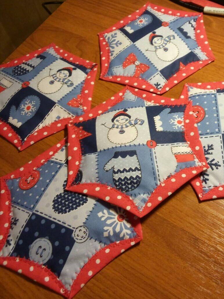 Подставочки под горячее, техника "Ватрушка"