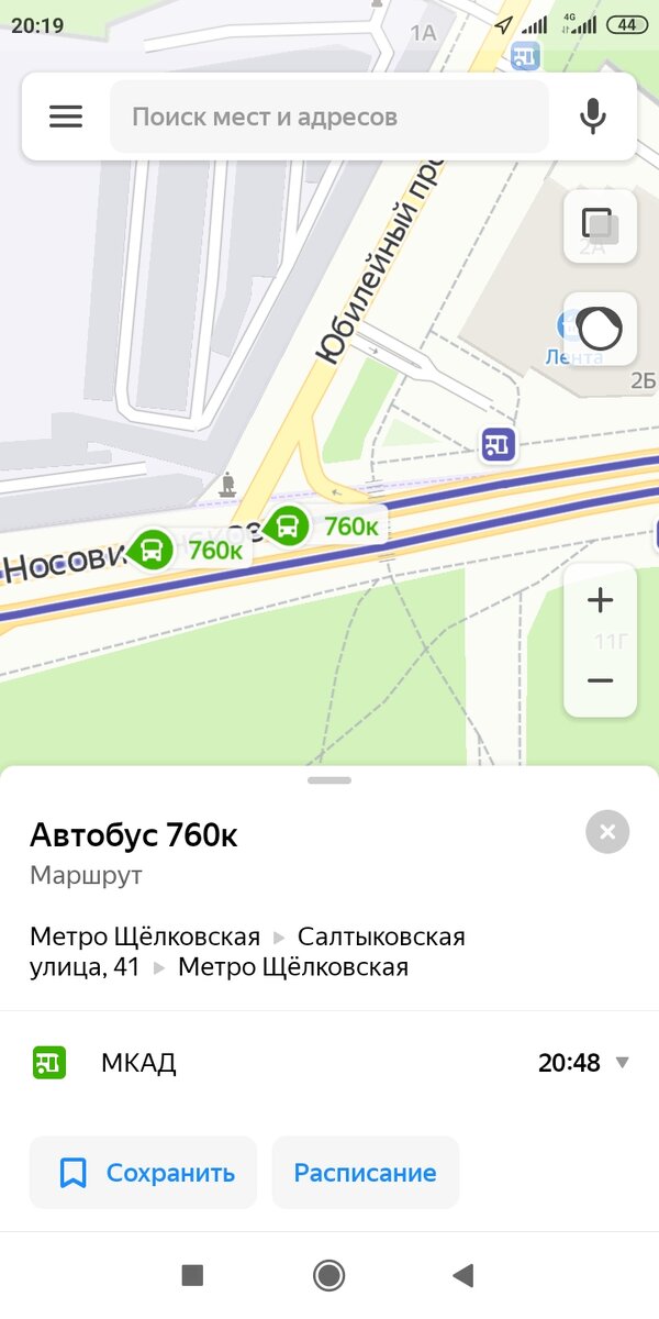 Карта автобусов 760