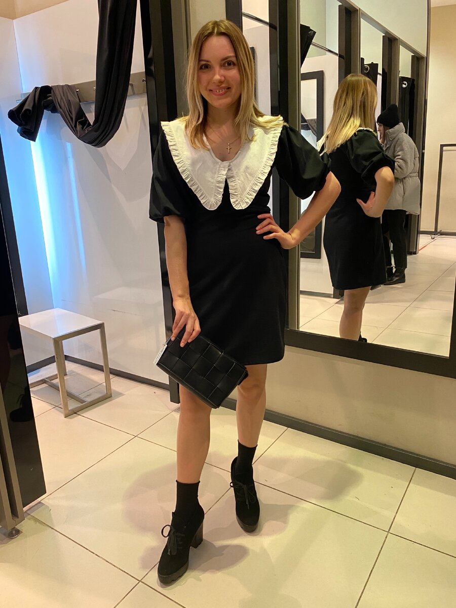 Вариант стилизации платья с объемным воротничком (фото автора)