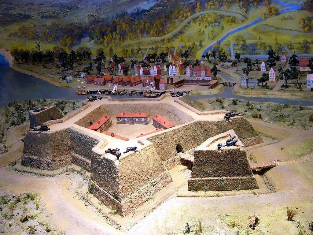 Модель реконструкции Ньеншанца и Ньена, на которой изображена крепость с запада / © Evgeny Gerashchenko / ru.wikipedia.org