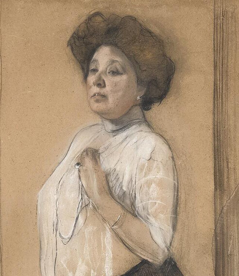 Н.Ламанова, фрагмент портрета работы В.Серова