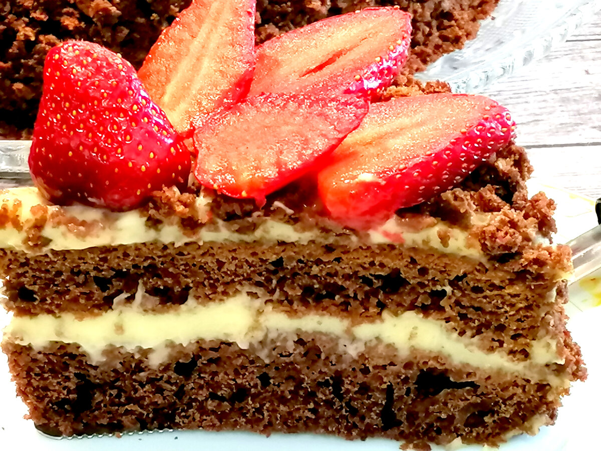 Простой кефирный торт с заварным кремом — Кулинарные рецепты любящей жены