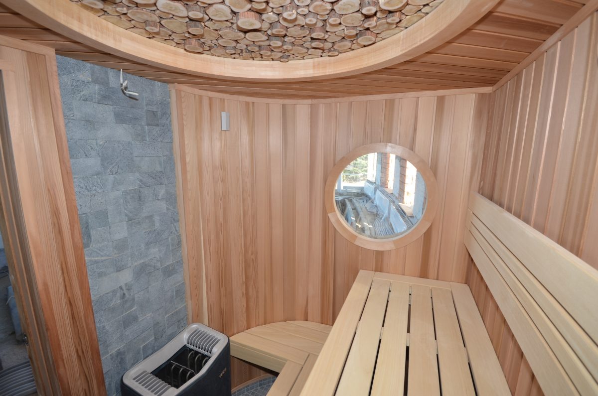 Сауна "Лазурный берег" в кантри-стиле от компании СуперСпа