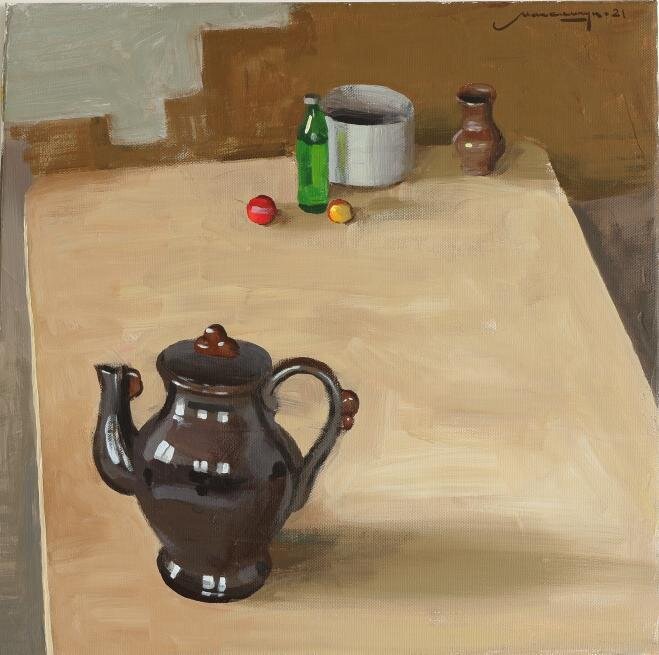 Никита Максимчук. "Главный" 40×40 см, х/акрил, 2021 г. Фото предоставлено каналу Никитой Максимчуком