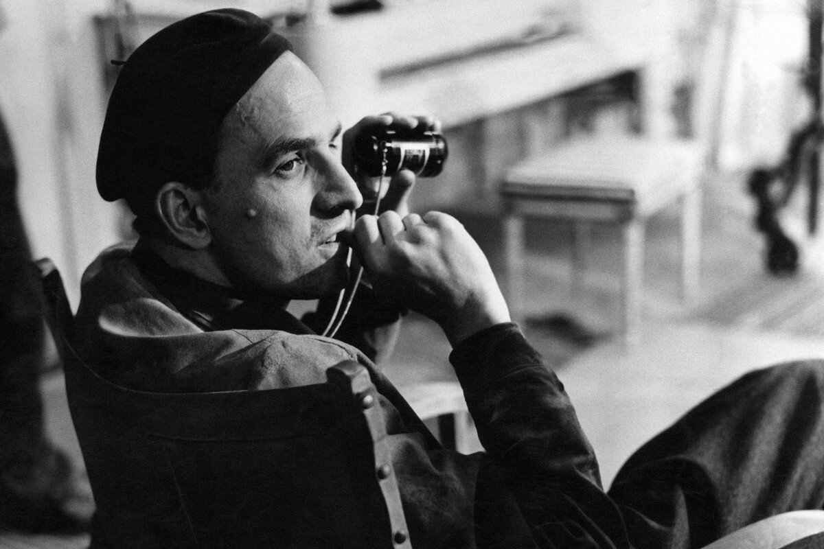 Ингмар Бергман на съемках 