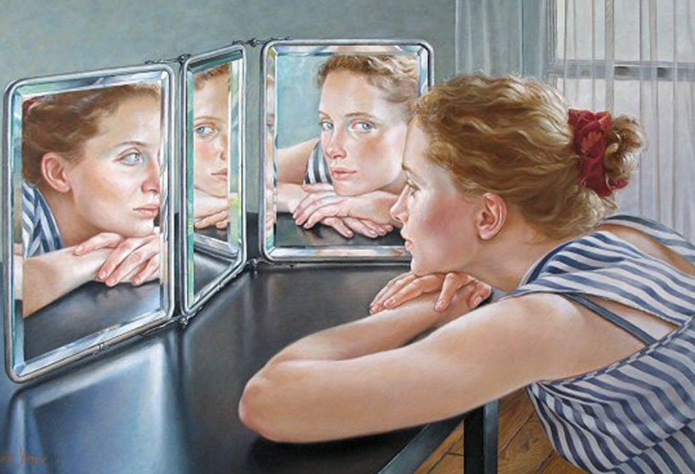 Картинки перед. Francine van hove перед зеркалом. Отражение в зеркале. Отражение человека в зеркале. Человек смотрится в зеркало.