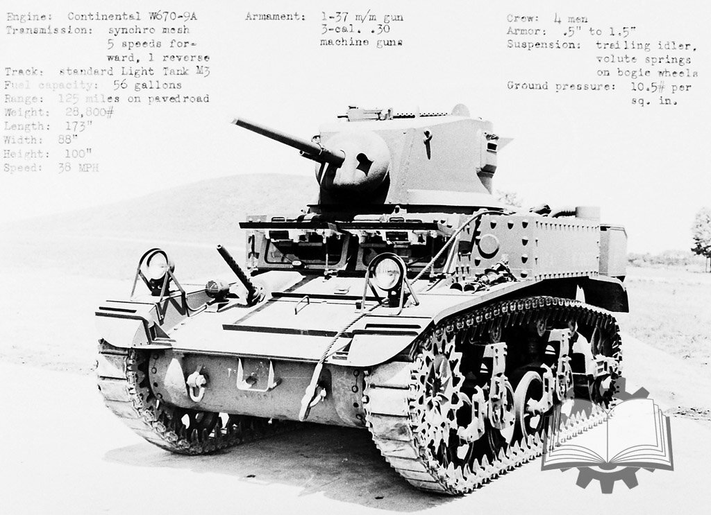 Первый пилотный Light Tank M3A1 на Абердинском полигоне, май 1942 года.