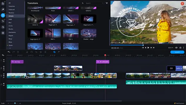 Интерфейс программы Movavi Video Editor.