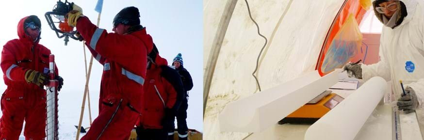 Снежные керны рассказывают о состоянии атмосферы в глобальном масштабе.