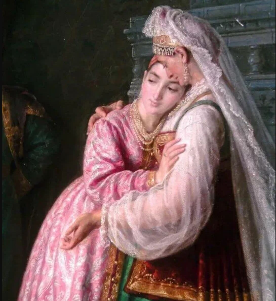 Дочерям было непросто покидать отчий дом. Фрагмент картины Грибкова Сергея Ивановича.