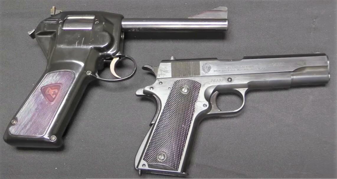 Пистолет Дардика Модель 1500 в сравнении с пистолетом Кольта М1911.