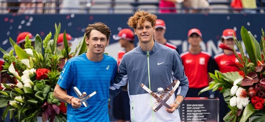 Алекс Де Минаур и Янник Синнер на турнире National Bank Open в Торонто, 2023 год © Соцсети Алекса Де Минаура