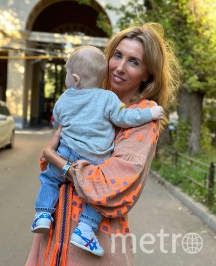    Светлана Бондарчук с сыном Петром.Соцсети.