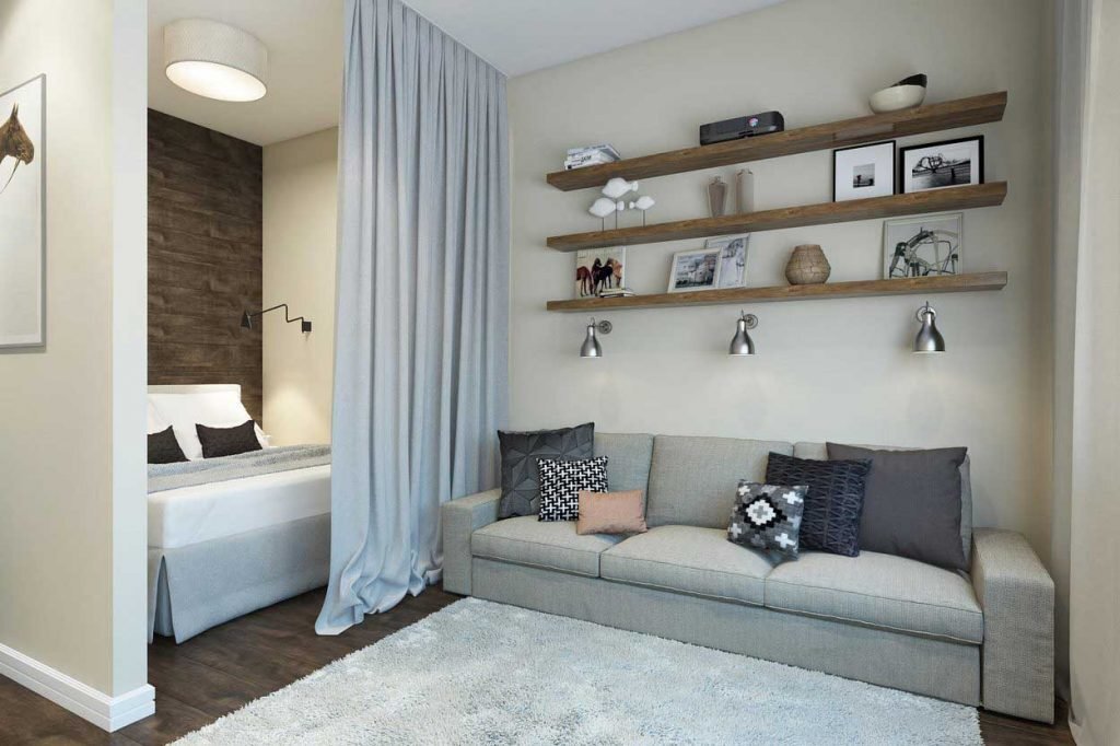 Дизайн гостиной спальни 18 кв м — 50 фото интерьеров