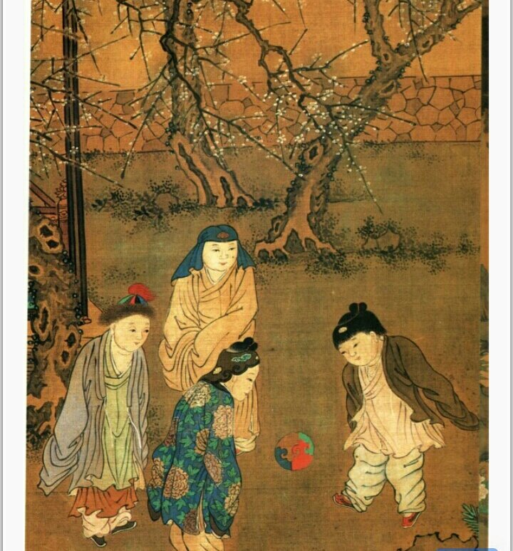 Дети играют в цуцзюй, картина династии Сун. Фото: Su Hanchen/Public Domain