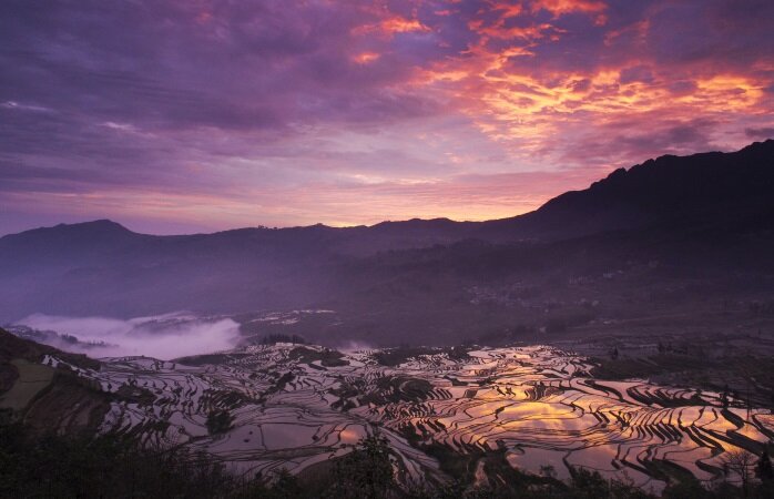 Невероятно живописные рисовые плантации Юаньян 
