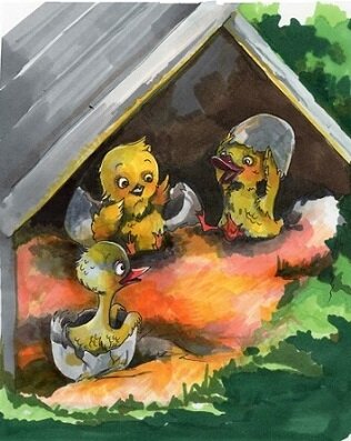 Иллюстрация Марии Ратьковой к сказке «Обитатели усадьбы «Три вековые ветлы».