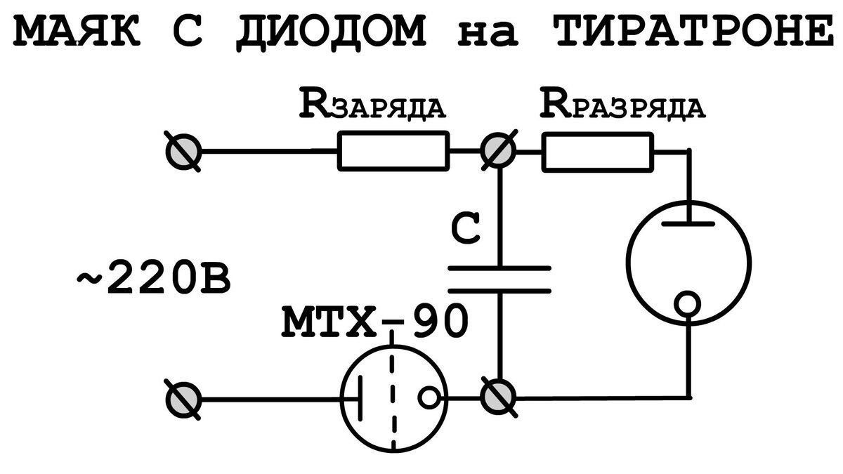 Релаксационный генератор на тиристоре схема