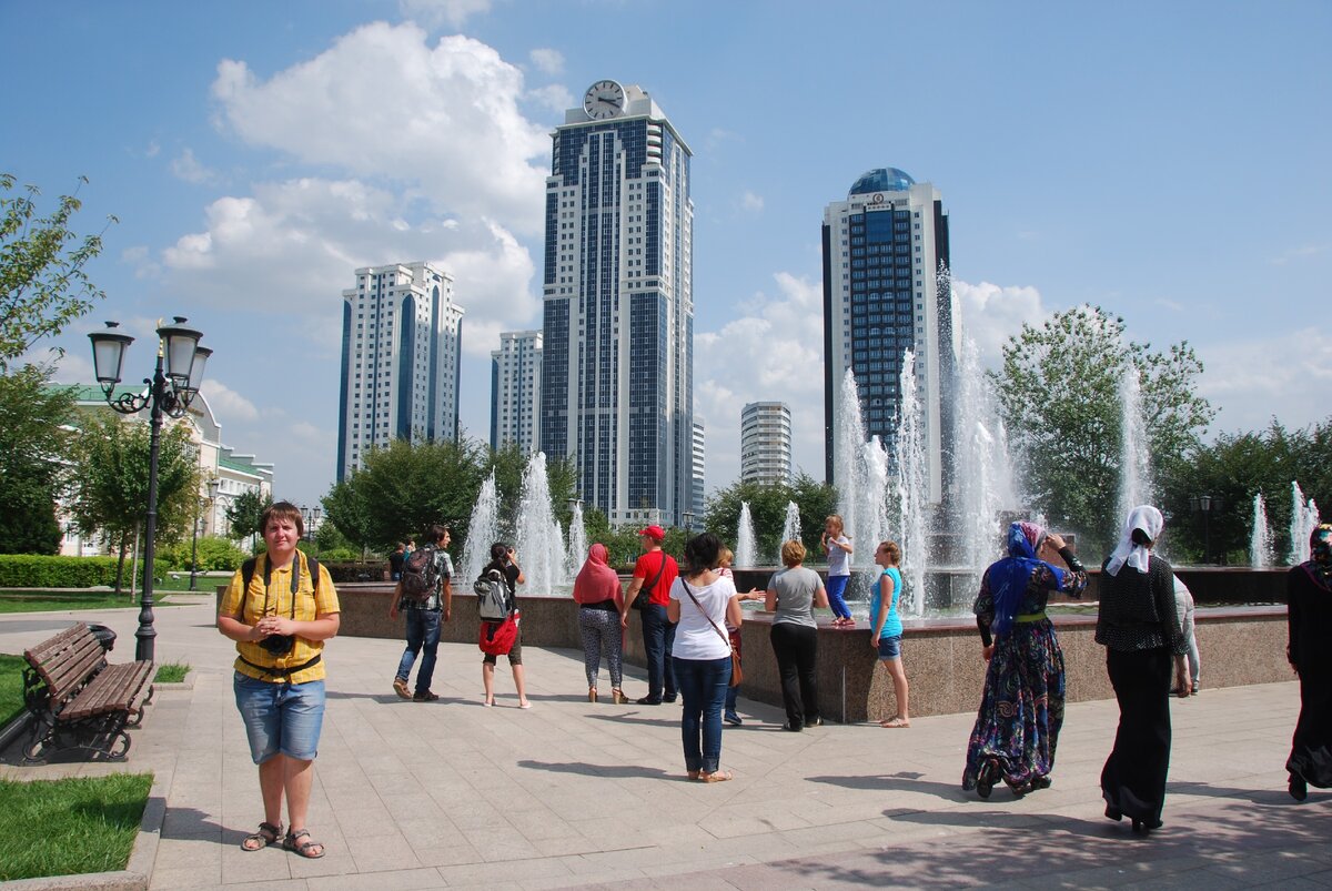 В центре Грозного.