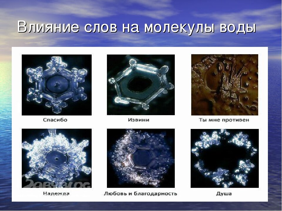 Фото структуры воды от звуков (Water structure photos)