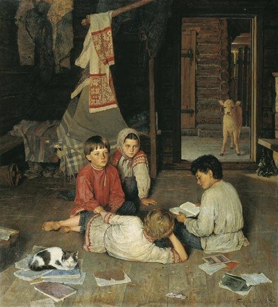 "Новая сказка". Н. П. Богданов-Бельский. 1891 год. 