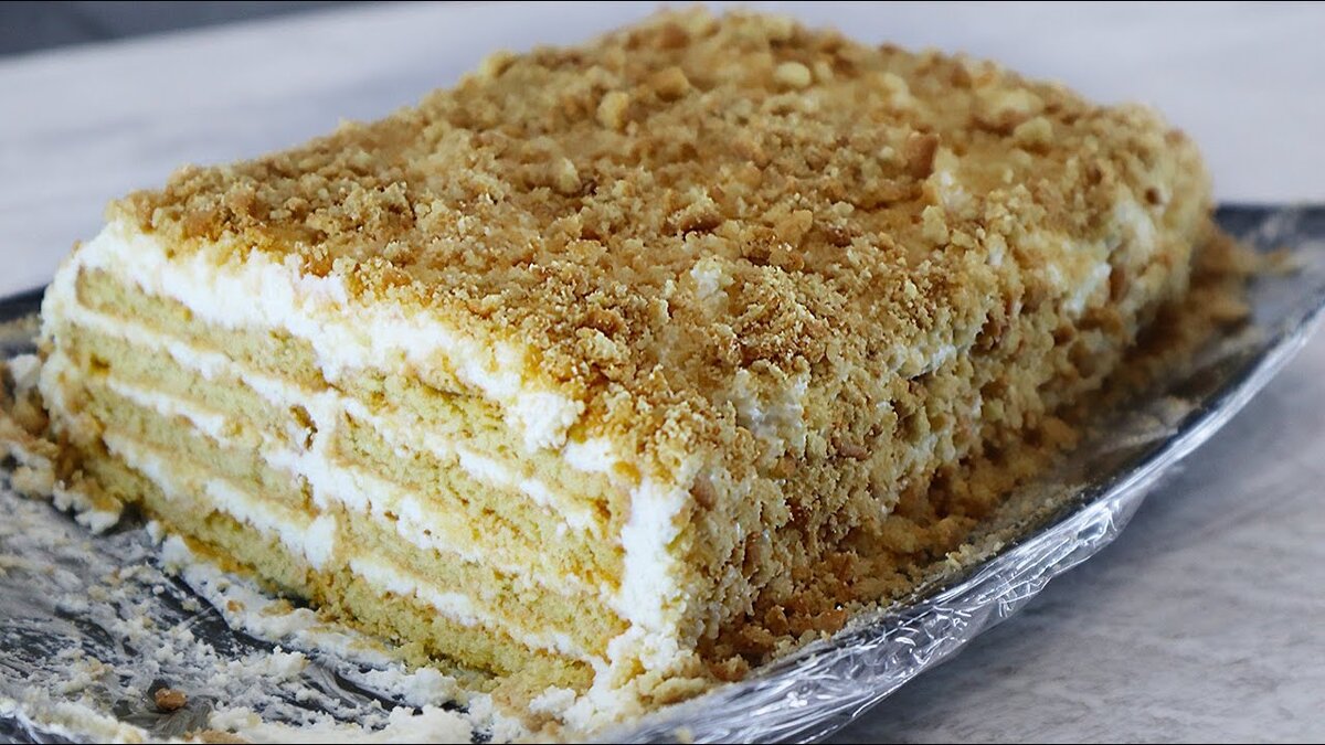 Торт без выпечки с творожным кремом