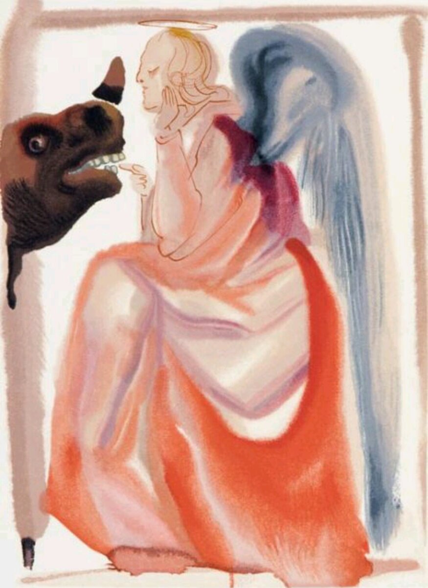 Церковь и империя, Сальвадор Дали. Серия "Божественная комедия". Цветная гравюра, 1959-1963 гг