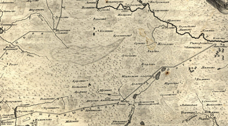 Соболево на карте 1766 года

 