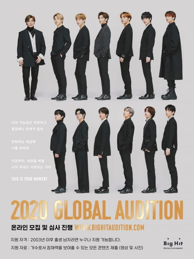 Постер BIG HIT к 2020 GLOBAL AUDITION / Фото = BIG HIT ENTERTAINMENT
