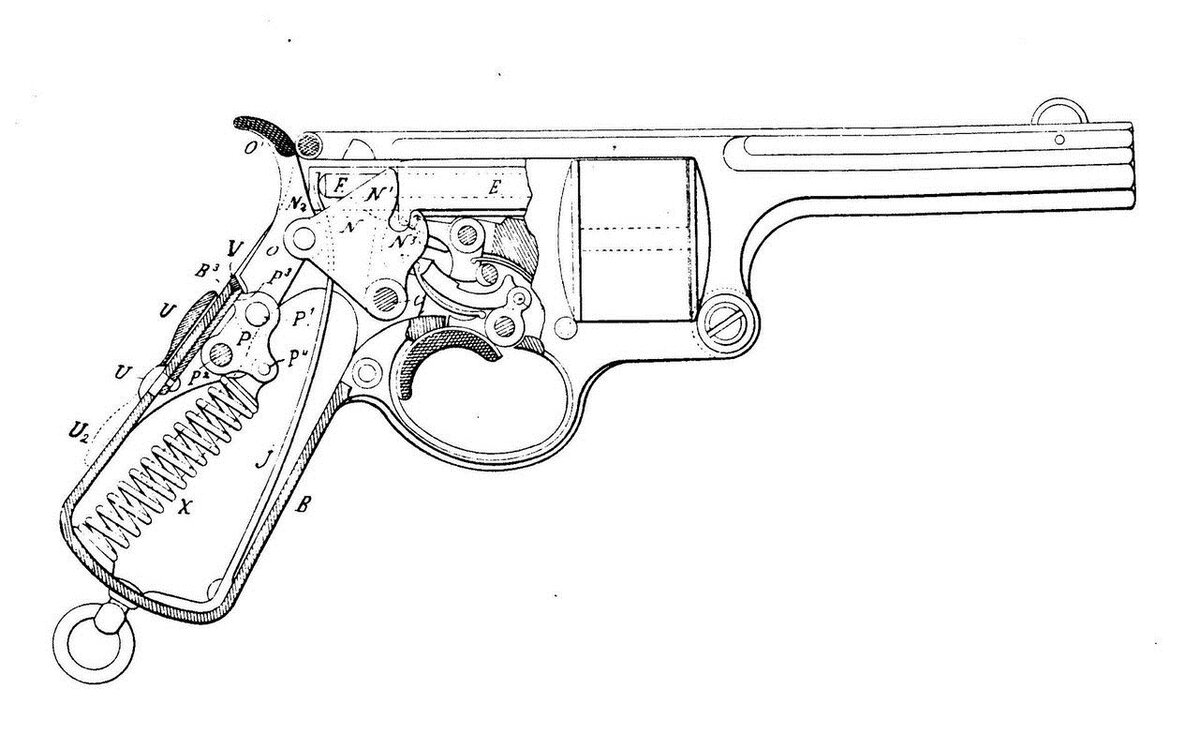 Чертеж однозарядного пистолета