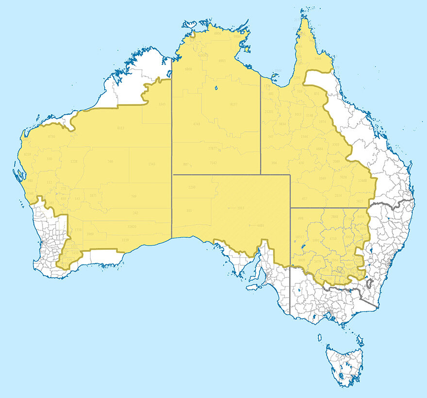 Карта населенности австралии