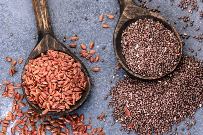 Семя льна и семена чиа