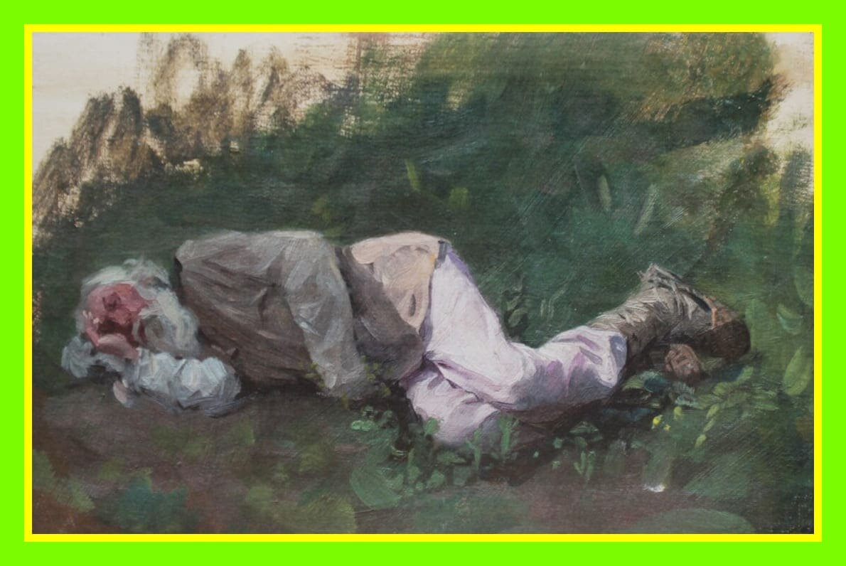 "Спящий старик". Куликов И.С. (1875-1941). 1898. Холст, масло.