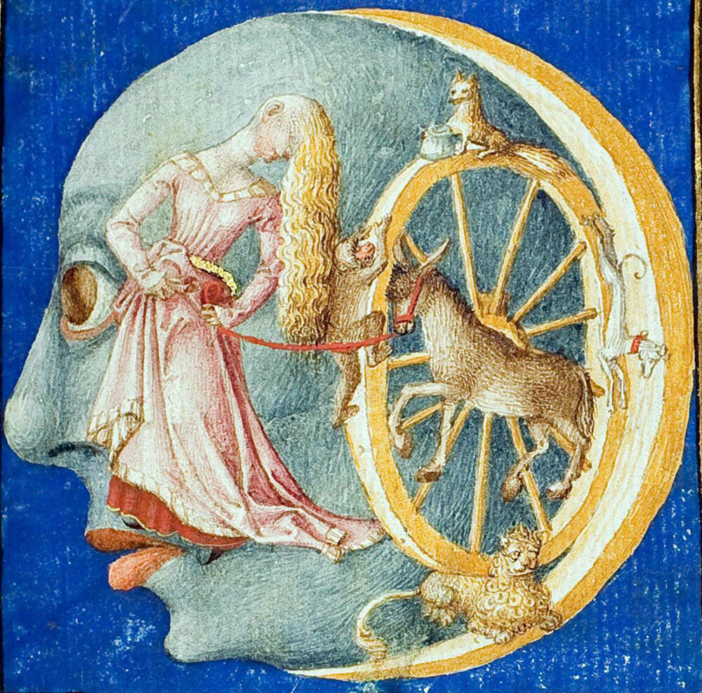 Луна. Книжная миниатюра 1600 года