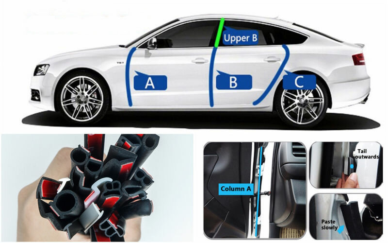 Не у всех автомобилей форма дверей позволяет использовать такие уплотнители. Но если удастся приклеить, получите не только снижение шума, но и чистые дверные проемы.