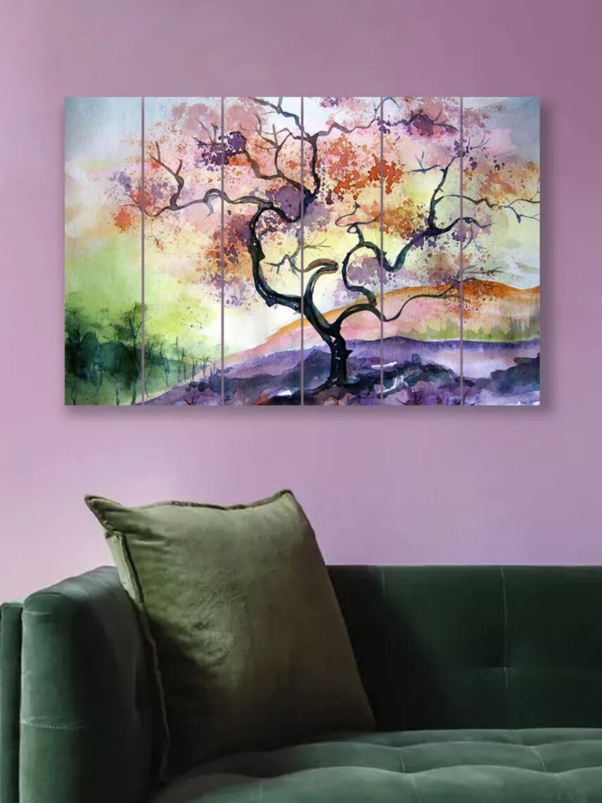  Картина на дереве VEROL "Акварельный осенний пейзаж"