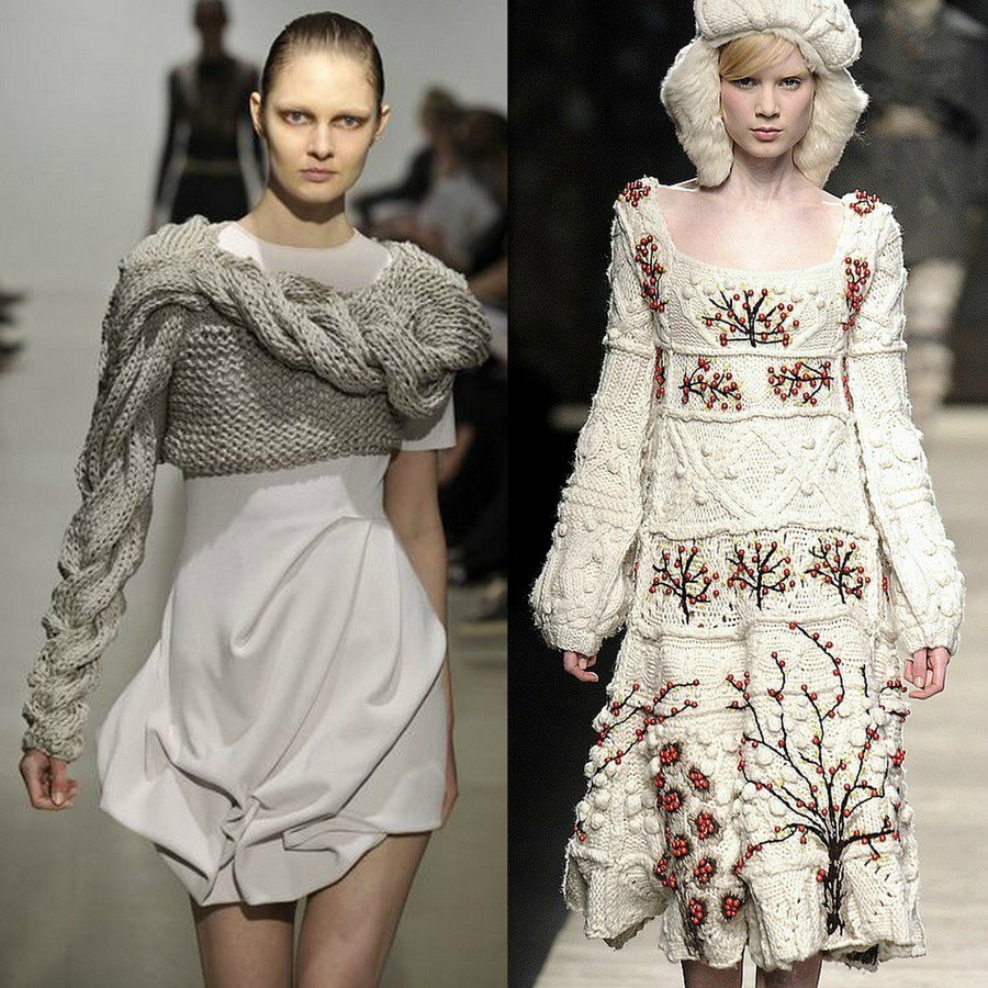 Традиционные современные тенденции. Дизайнерские вязаные вещи. Дизайнерские вязаные платья. Стильные вязаные вещи. Модная вязаная одежда.