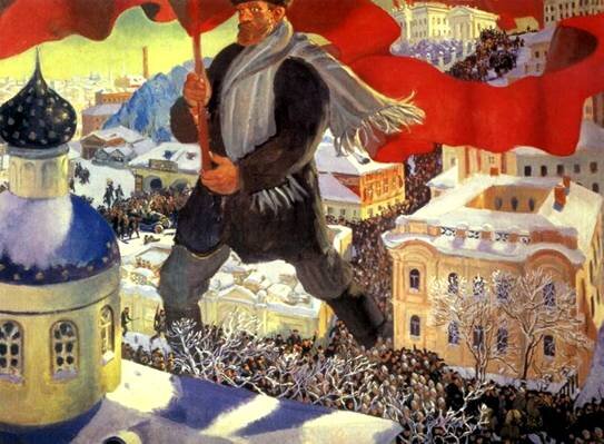 Б. Кустодиев, «Большевик», 1920 г. 