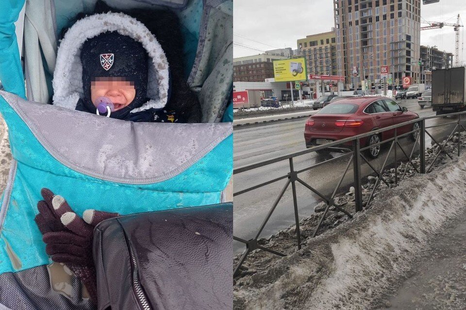     В Новосибирске иномарка на скорости проехала по луже и окатила грязью маму с ребенком. Фото: предоставлены Катериной